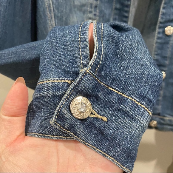 Coogi Embroidered Denim Patch Jacket Dark Blue Large - Picture 8 of 11